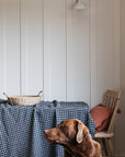 Midnight Grid Linen Tablecloth