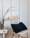 Lia Faux Sheepskin Boudoir Cushion Black