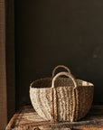Kurv Oval Seagrass Basket with plaited handles | Small
