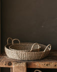 Kuten Round Seagrass Basket with plaited handles | Small