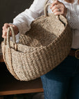 Kurv Oval Seagrass Basket with plaited handles | Small