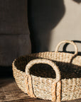 Kuten Round Seagrass Basket with plaited handles | Small