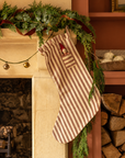 The Pocket Ruffle Stocking - Stripe in Winter Berry