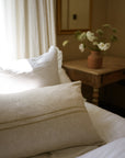 The Carbis Bay Cushion Antique Cream - Double Stripe