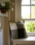 Herb Giant Check Cushion, 60x60 Black