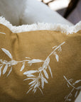 Olive Grove Print Cushion | Mustard