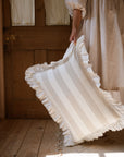 The Brighton Pavilion Raw Edge Linen Cushion - Taupe