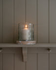 Gingham Check Glass Candle Holder Large