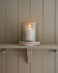 Herringbone Glass Candle Holder Large