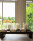 Gingham Check Glass Candle Holder Small