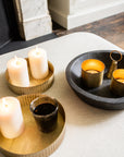 Metal Reeded Tray Set of 2