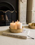 Metal Reeded Tray Set of 2