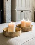 Metal Reeded Tray Set of 2