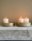 Metal Reeded Tray Set of 2