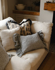 The Salcombe Frill Ruffle Cushion - Blue