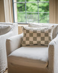 Reversible Chequerboard Cushion | Taupe