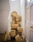 Harbour Stripe Seagrass Oval Baskets | Red