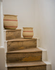 Harbour Stripe Seagrass Belly Baskets | Red