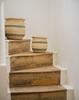 Harbour Stripe Seagrass Belly Baskets | Navy