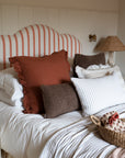 The Brighton Pavilion Raw Edge Linen Cushion - Taupe