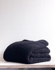Lia Faux Sheepskin Throw Black