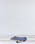 Lulea Cotton Velvet Small Pouch | Indigo
