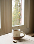 Hand Painted Breton Stripe Mug | Taupe