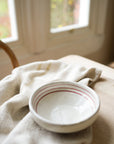 Hand Painted Breton Stripe Snack Bowl | Brick