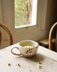 Hand Painted Botanic Tea Cup | Brick