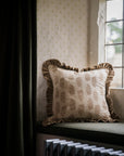 Blockprint Flower Cushion | Taupe