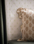 Scallop Blockprint Cushion | Taupe