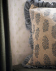 Blockprint Flower Cushion | Denim