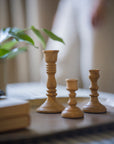 Wooden Candle holders - Set of 3