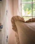 Stripe Frill Cushion | Brick