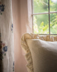 Stripe Frill Cushion | Taupe