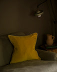 Indian Cotton Velvet Cushion | Tumeric