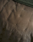 Indian Cotton Velvet Bedspread with Pinstripe reverse | Taupe