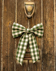 Small Gingham Bow - Pine Green