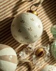 Hand-Painted Baubles with Velvet Ribbon - Taupe