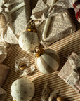 Hand-Painted Baubles with Velvet Ribbon - Taupe