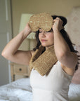 Blockprint Neck Pillow - Antique Gold