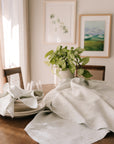 Mason Bee Linen Tablecloth - Milk