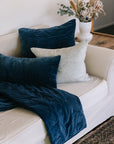 Mason Bee Velvet Throw Navy