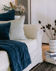 Mason Bee Velvet Throw Navy