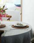 Herringbone Tablecloth | Dark Slate