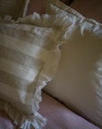 The Brighton Pavilion Raw Edge Linen Cushion - Taupe