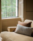 The Norfolk Collection | Wells Fine Stripe Cushion | Fen Moss