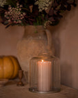 Handblown Candle Dome | Large, Scandi Stripe