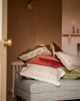 Block Print Frill Cushion | Taupe