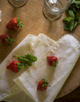 Linen & Lace Napkin - White Set of 4